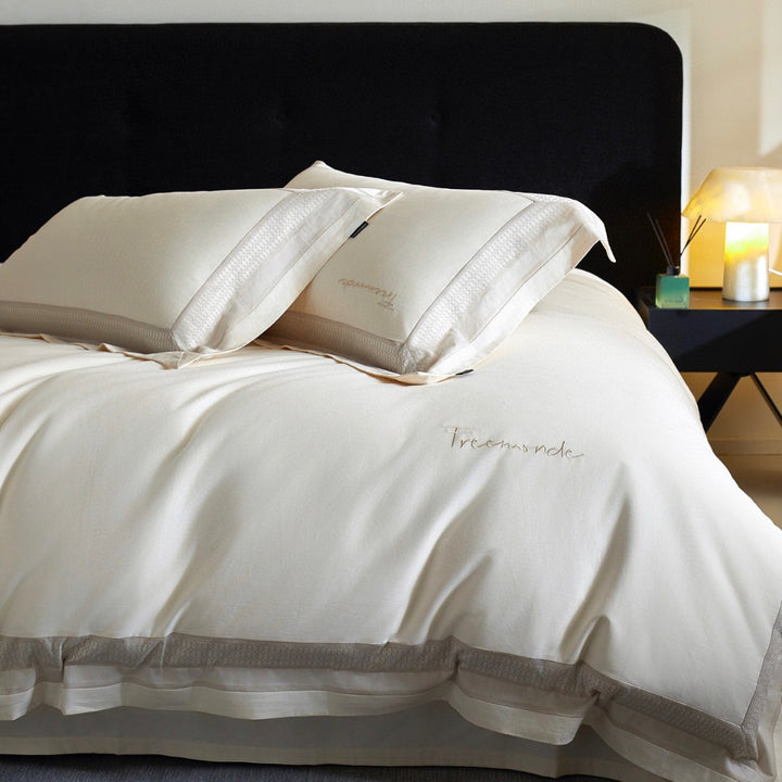 Luxury Embroidered Duvet Cover Set with Decorative Border