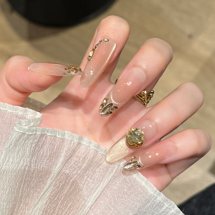 Elegant Glitter-Embellished Press-On Nail Extensions Stornfield