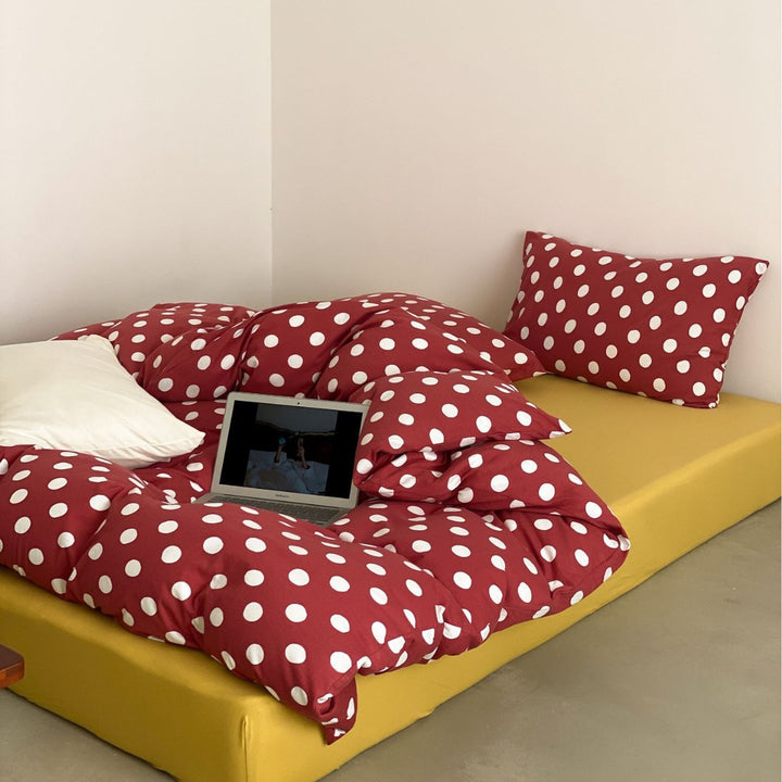 Decorative Cozy Polka Dot Duvet Cover Set Stornfield