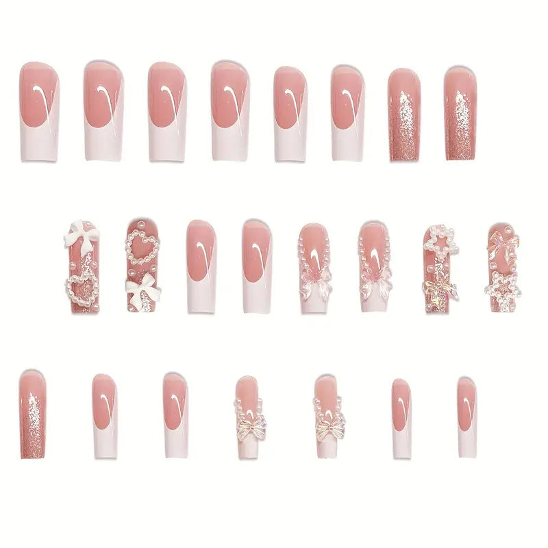 Decorative 3D Press-On Nail Set Stornfield