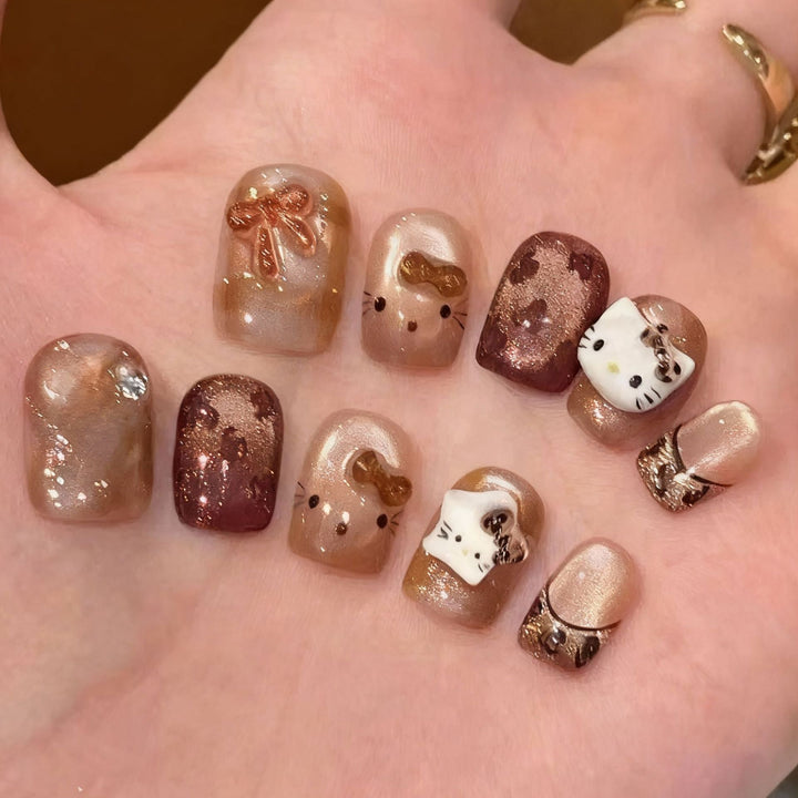 Creative artificial nails with cute animal designs Stornfield