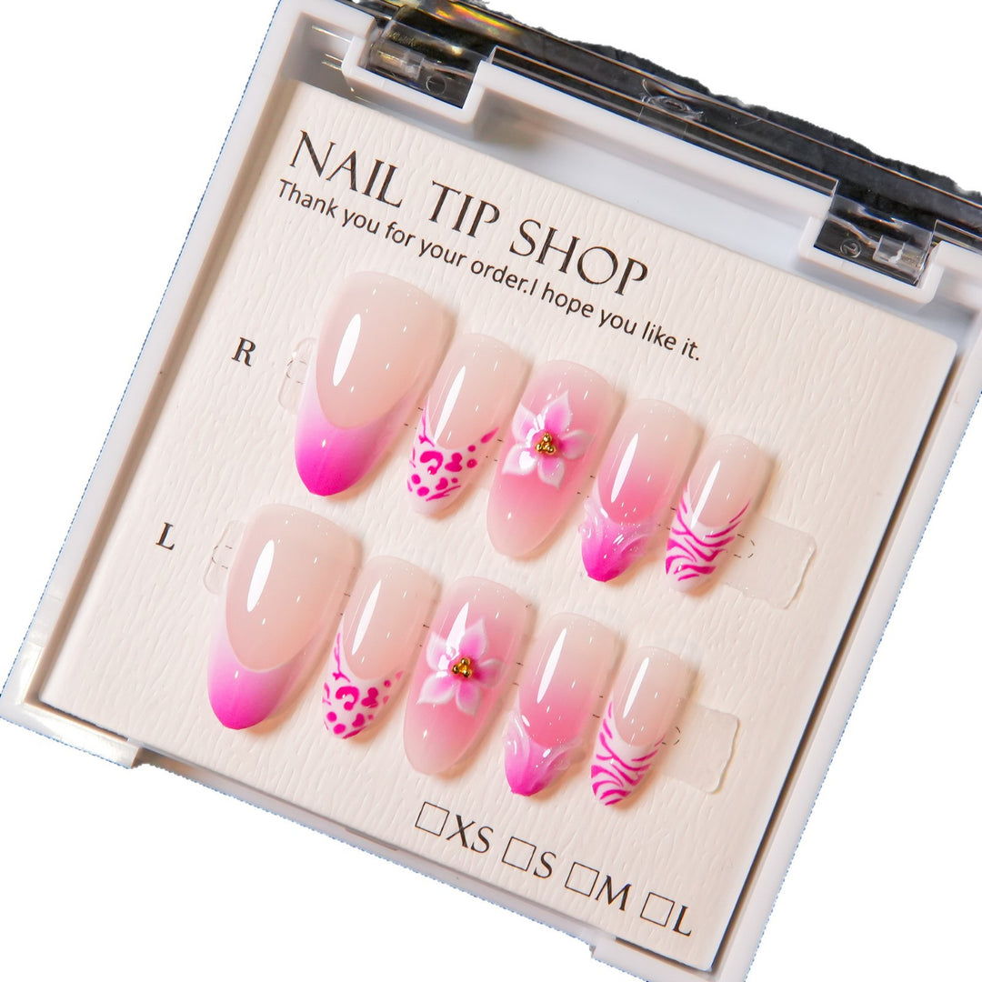 Artistic Floral Press-On Nail Enhancements