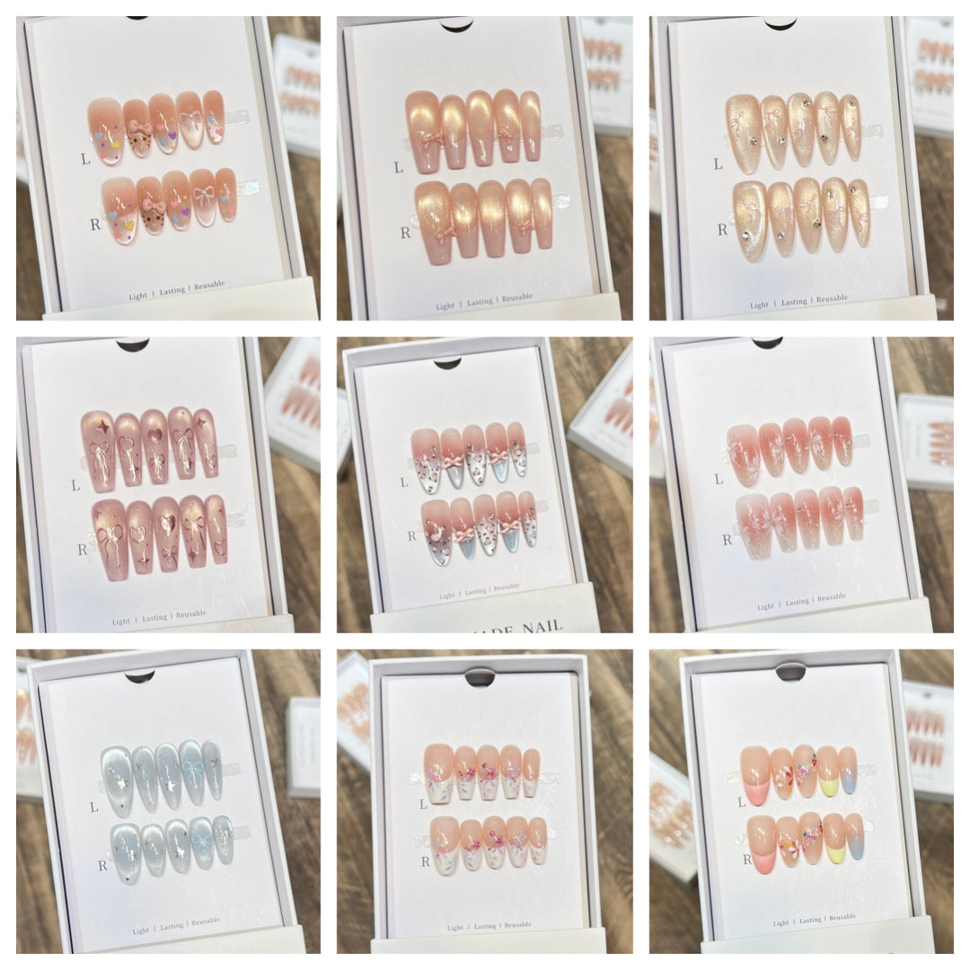 Elegant Reusable Press-On Nail Art Set