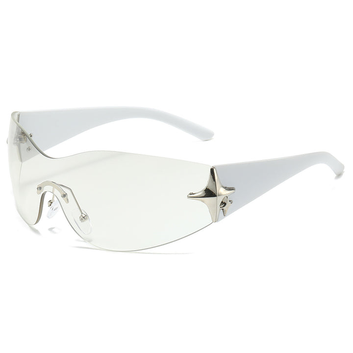 Futuristic Shield Sunglasses with Metallic Accents Stornfield