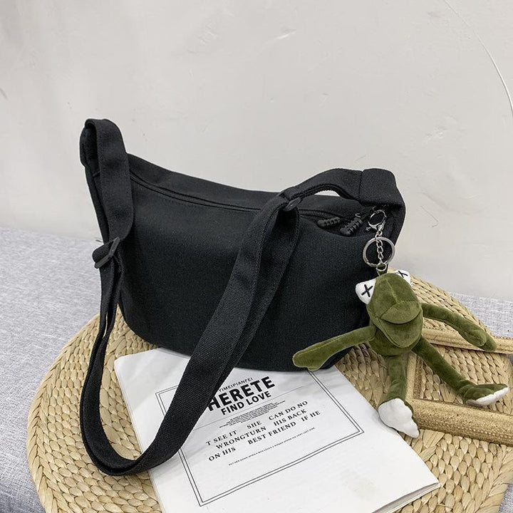 Playful Plush Monkey Charm Crossbody Bag