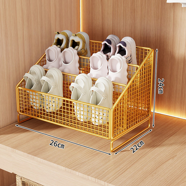 Angled Tiered Mesh Countertop Shoe and Slipper Organizer