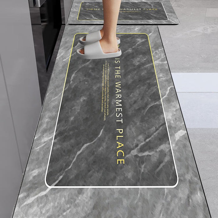 Marble-Printed Kitchen Floor Mat