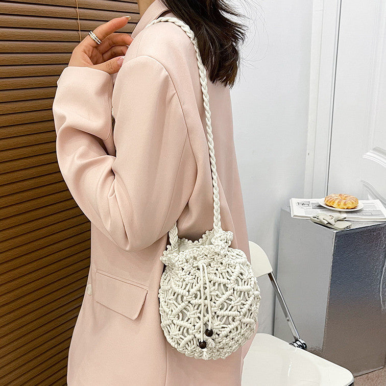 Macrame Messenger Bag with Decorative Pattern Stornfield
