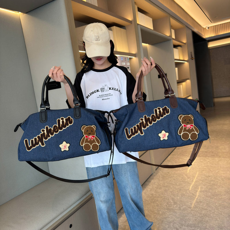 Cute Embroidered Denim Duffle Bag Stornfield