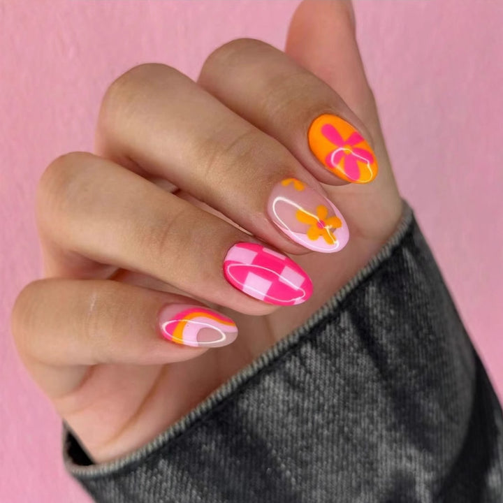 Creative Art Nail Set with Vibrant Patterns Stornfield