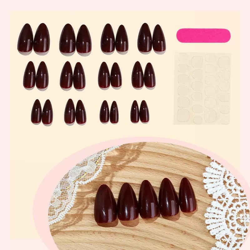 Acrylic nail set with elegant pointed accents Stornfield