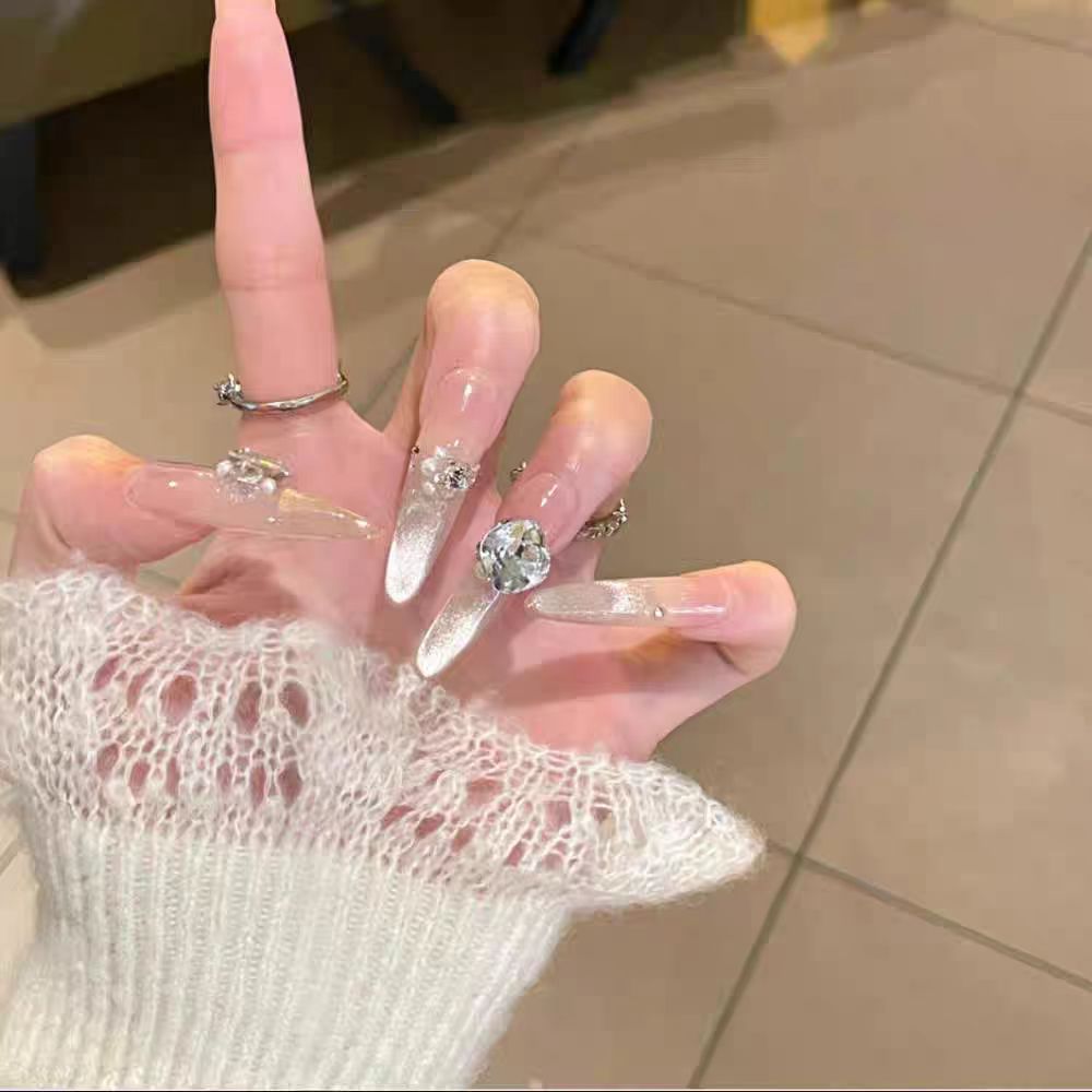 Glamorous Crystal-Embellished Press-On Nails Stornfield