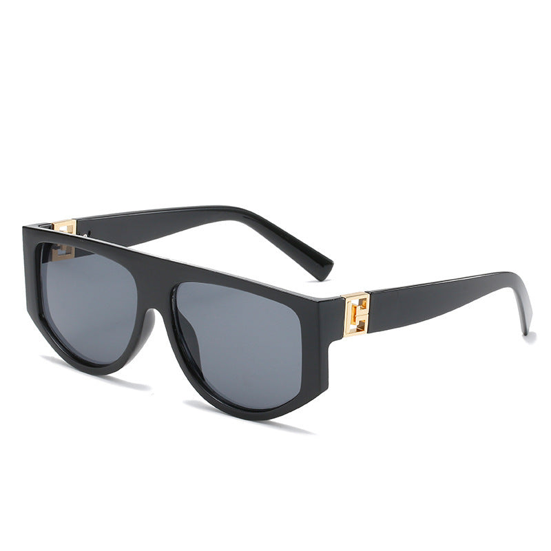 Oversized Shield Sunglasses with Metallic Accents Stornfield