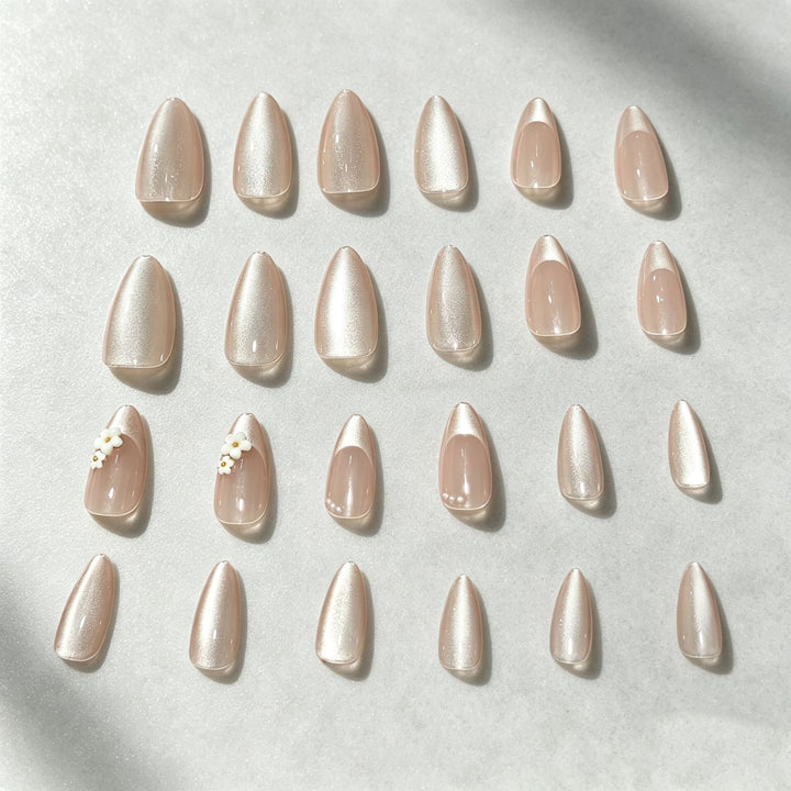 Elegant Floral Nail Design Press-On Tips Stornfield