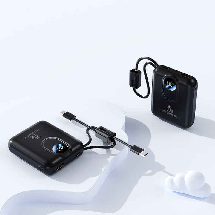 Power bank with fast charging function and integrated charging cables Stornfield
