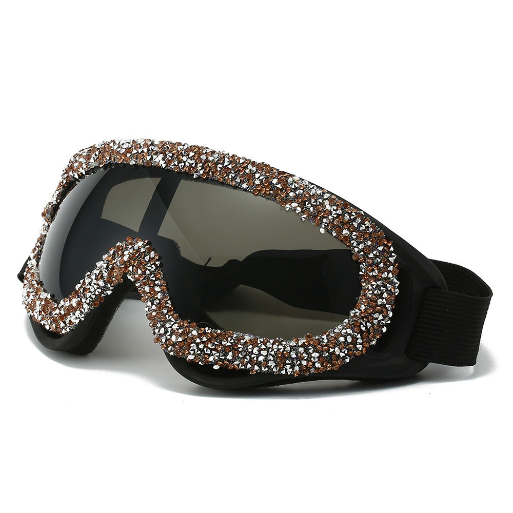 Ladies sporty ski goggles with glamorous crystal embellishments Stornfield