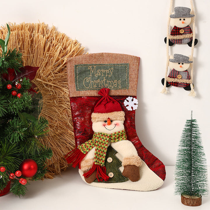 Festive Christmas stocking with loving Santa motifs Stornfield