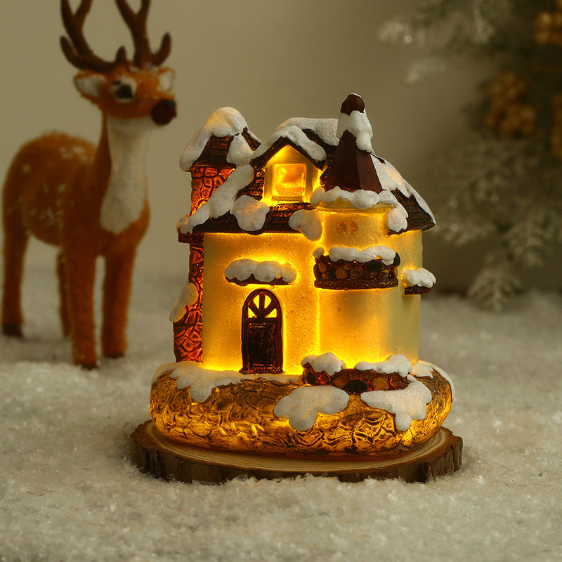 Illuminated Christmas village made of ceramic Stornfield