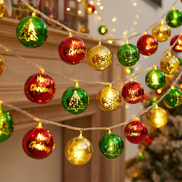 Festive string lights with Christmas ornaments Stornfield