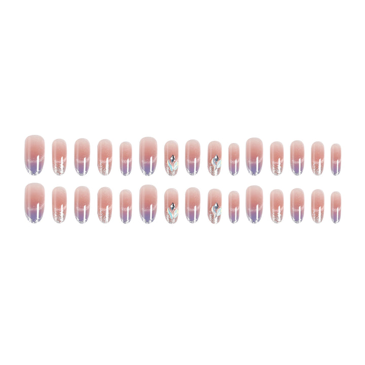 Acrylic nail set with elegant glitter effect and beautified embellishments Stornfield