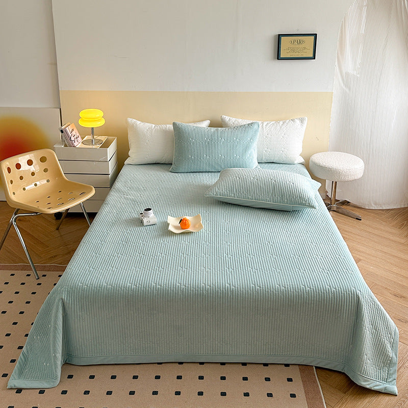 Quilted Lightweight Bedspread Coverlet with Subtle Star-Embossed Texture