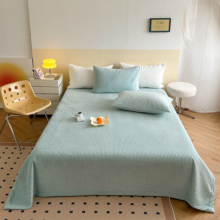 Quilted Lightweight Bedspread Coverlet with Subtle Star-Embossed Texture
