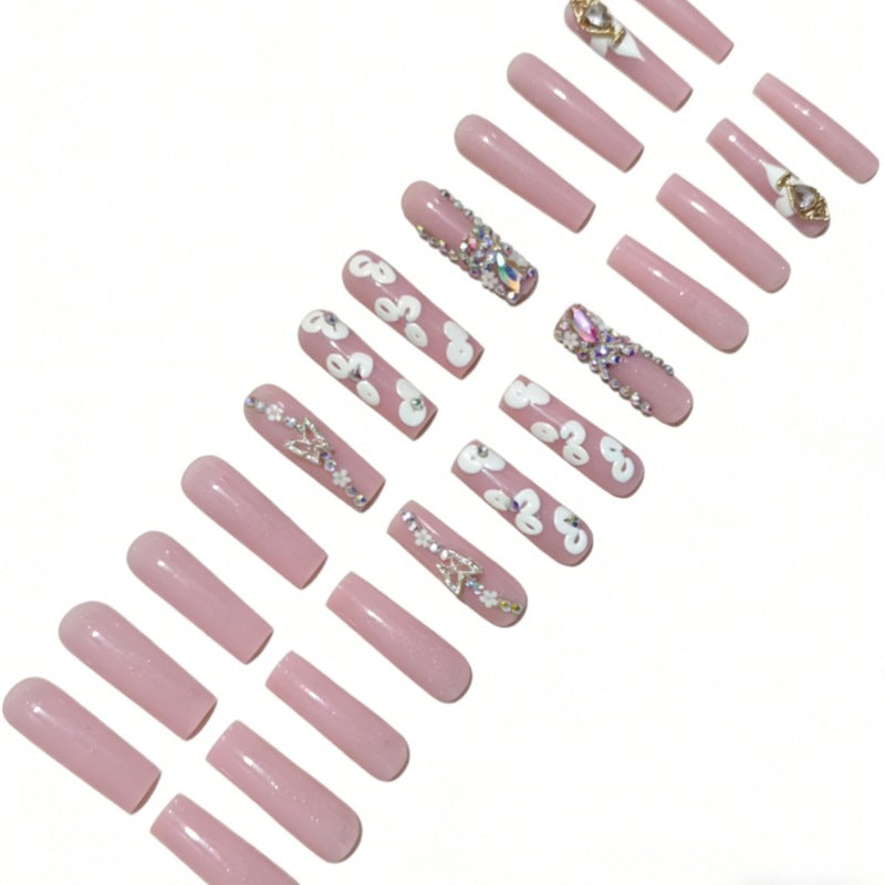 Luxury 3D Floral Press-On Nails Set Stornfield