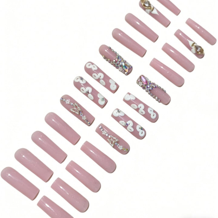 Luxury 3D Floral Press-On Nails Set Stornfield
