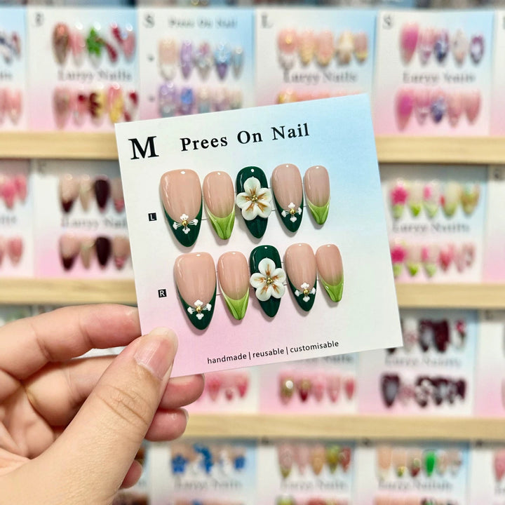 Handmade Floral Design Press-On Nails