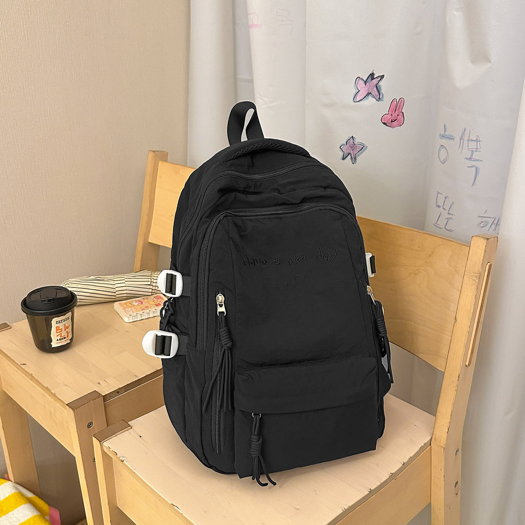 Multi-Pocket Casual Backpack with Inspirational Quote Stornfield