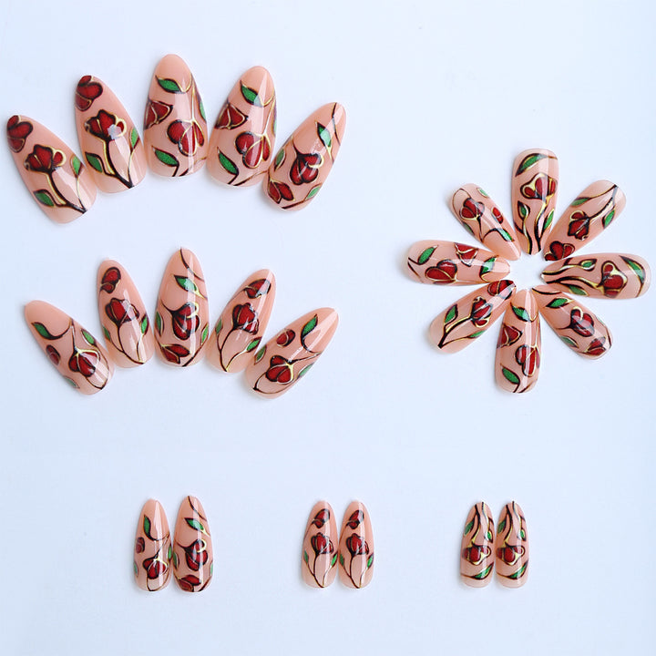 Artificial nails with floral decorations Stornfield