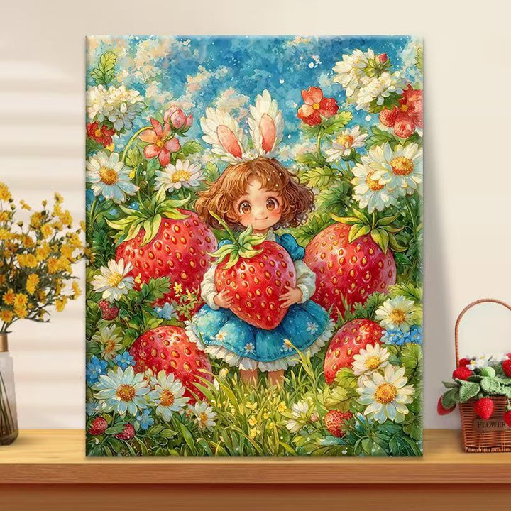 Whimsical Strawberry Garden Canvas Art Stornfield