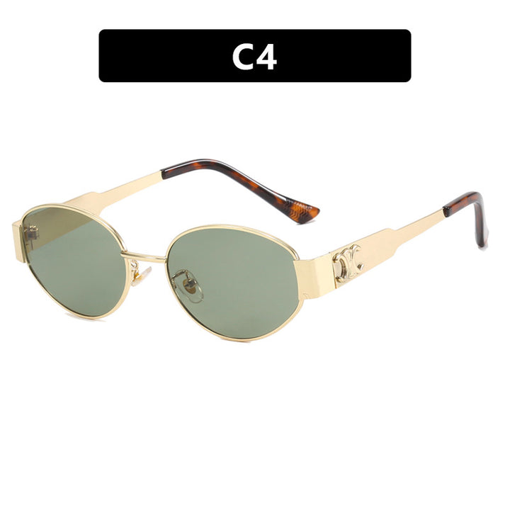 Ladies fashionable sunglasses in an elegant oval design with a sturdy metal frame Stornfield