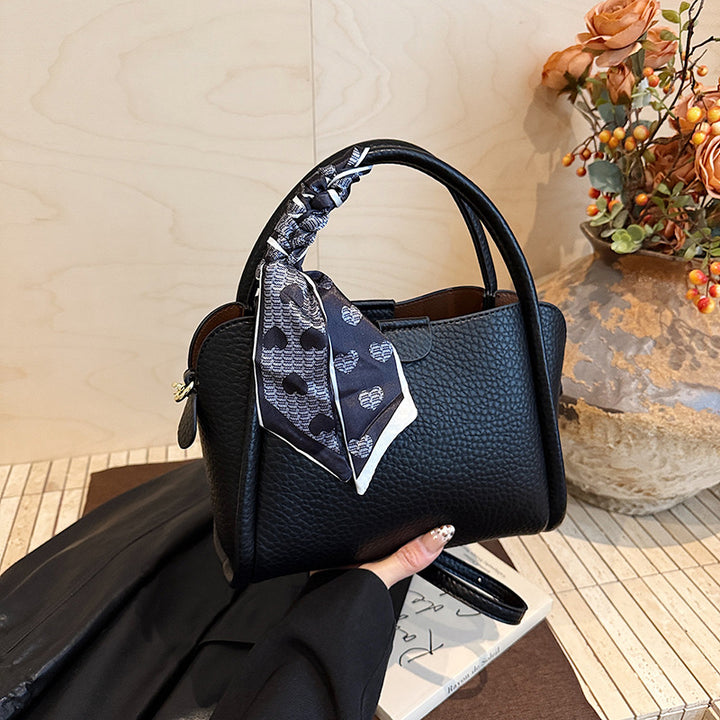 Elegant Textured Handheld Satchel