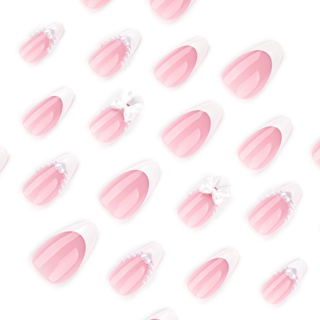 Artful Nail Extensions with Bead and Bow Designs Stornfield