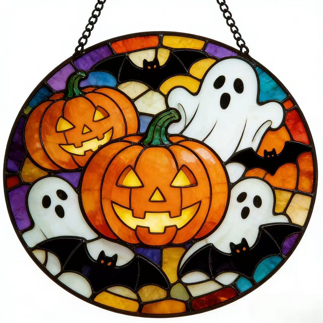 Decorative Skull Stained Glass Wall Art Stornfield
