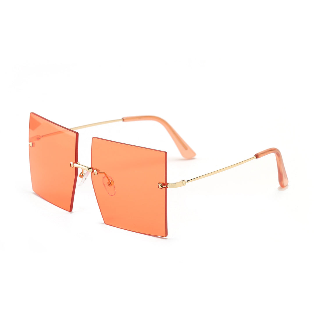 Women's fashion square sunglasses with wide lenses and delicate metal frame Stornfield