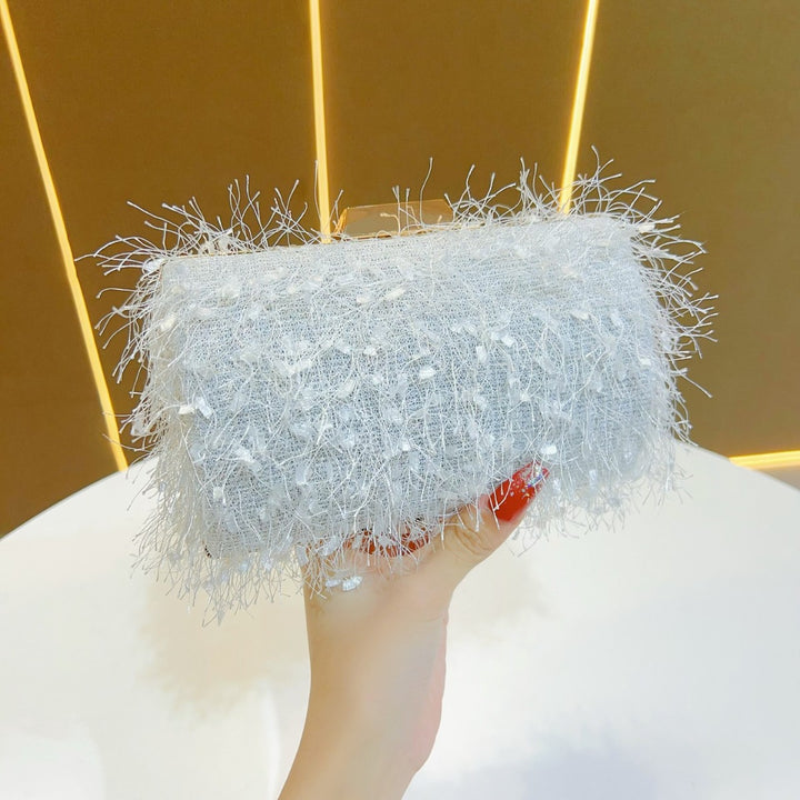 Textured Fringed Evening Purse