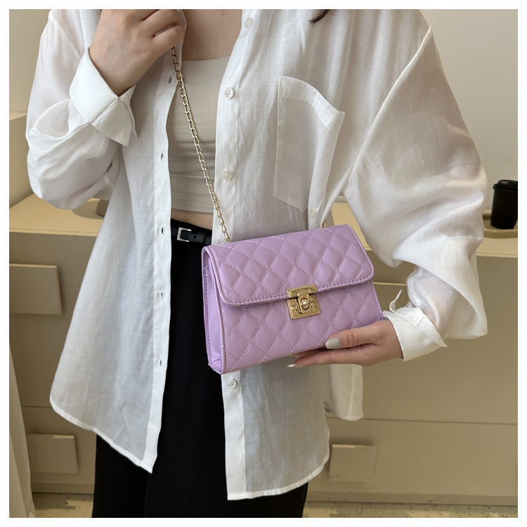 Quilted Chain-Detail Evening Handbag