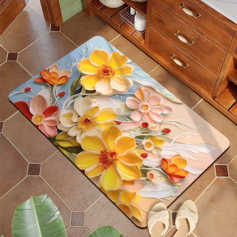 Decorative 3D Floral Bath Mat