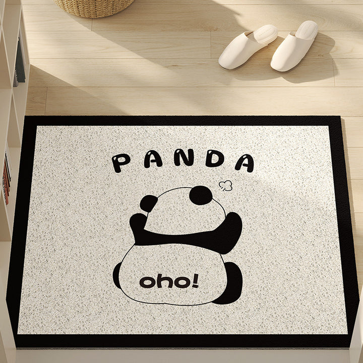 Playful Panda-Themed Floor Mat