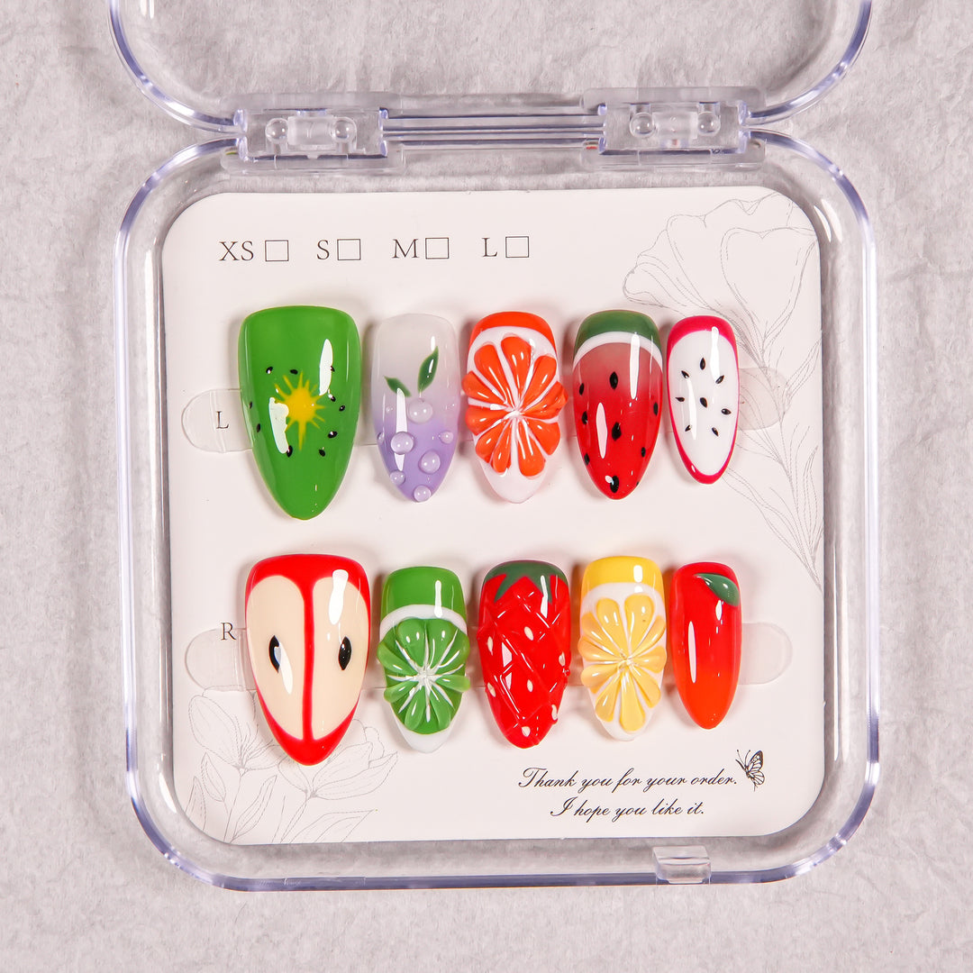 Fruit-Themed Press-On Nail Set
