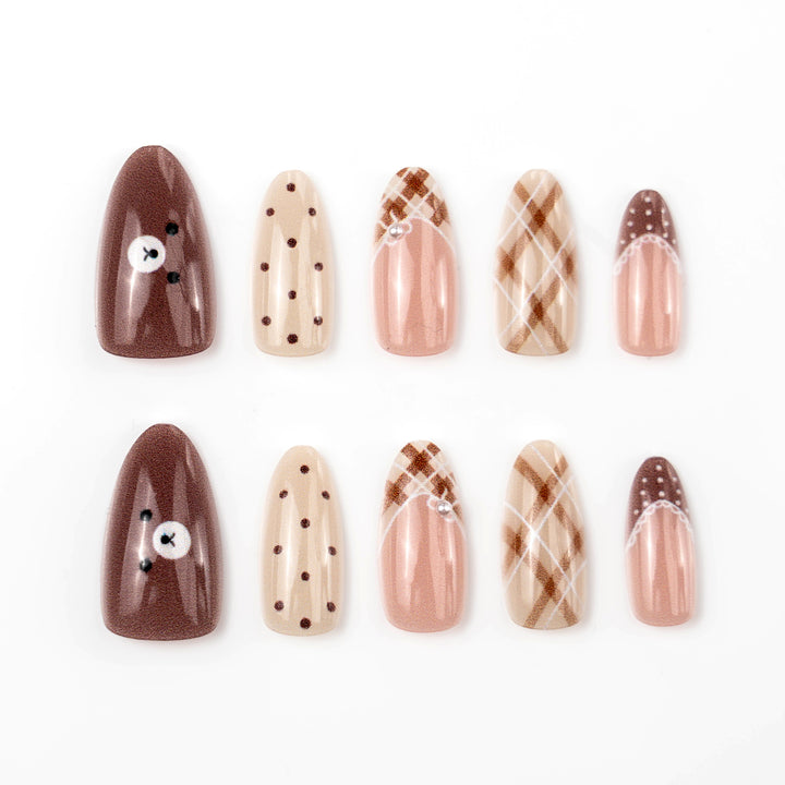 Artistic Press-On Nail Art Set with Decorative Patterns Stornfield
