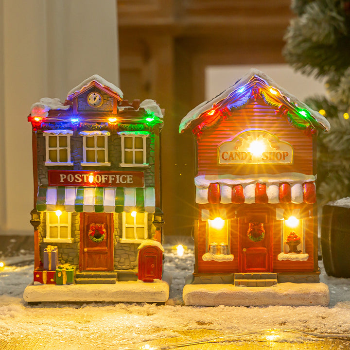 Festive Light-Up Miniature Village Display