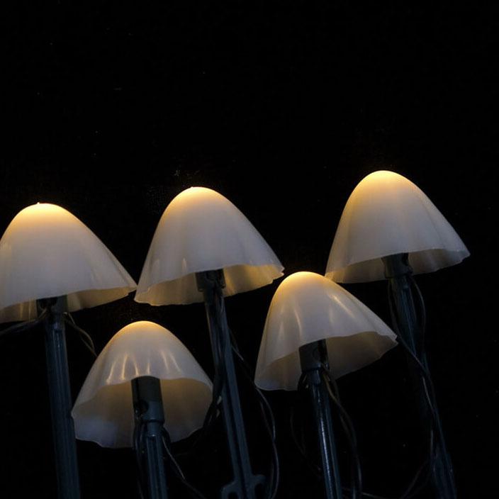 Contemporary Creative Plastic Solar LED Mushroom Lights String Lights For Outdoor Patio | Stornfield