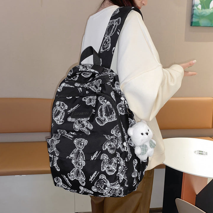 Backpack Made of Durable Nylon with Cute Bear Pattern Stornfield
