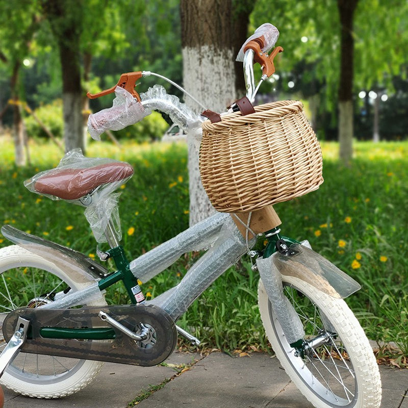 Women's Handmade Bicycle Basket with Leather Handles Stornfield