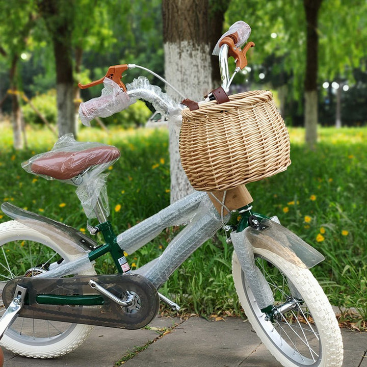 Women's Handmade Bicycle Basket with Leather Handles Stornfield