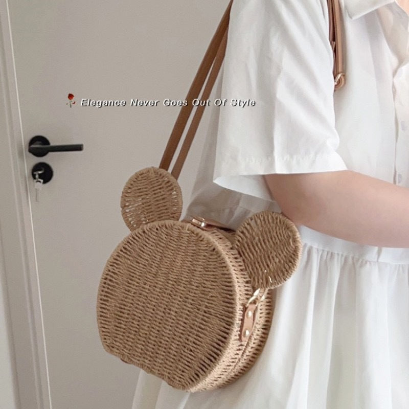 Ladies Round Basket with Rabbit Ear Design Stornfield