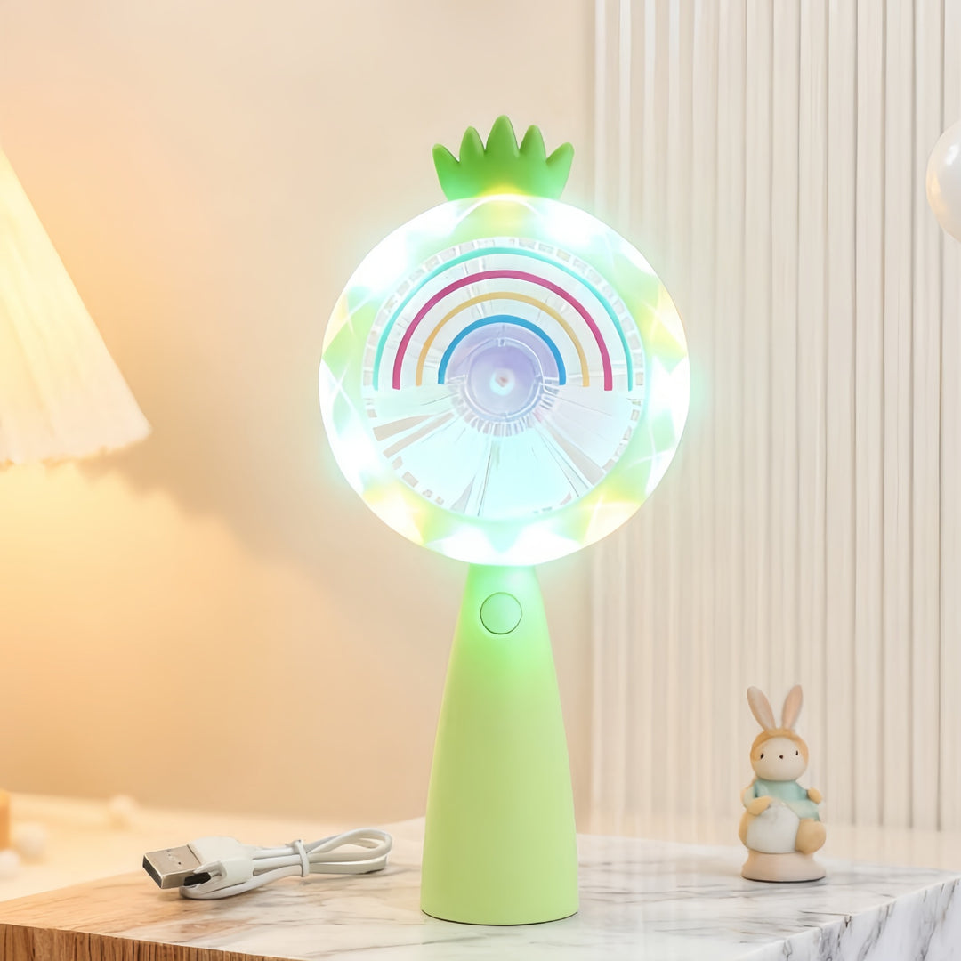 Women Portable USB Hand Fan with LED Lighting Stornfield